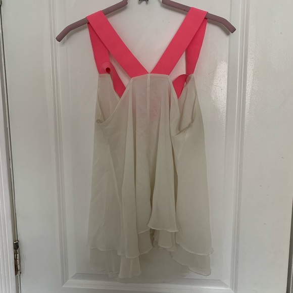 White Top with Neon Pink Elastic Straps - Picture 5 of 5
